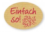 Schmucketikett "Einfach so" Oval 46x32mm